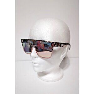Quicksilver SciFi Shield Sunglasses Tortoise Shell Frame Flash Pink Mirror Lens